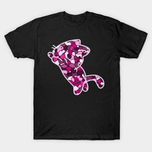 Cat Jewel Art - Stay Pawsitive (pink) T-Shirt